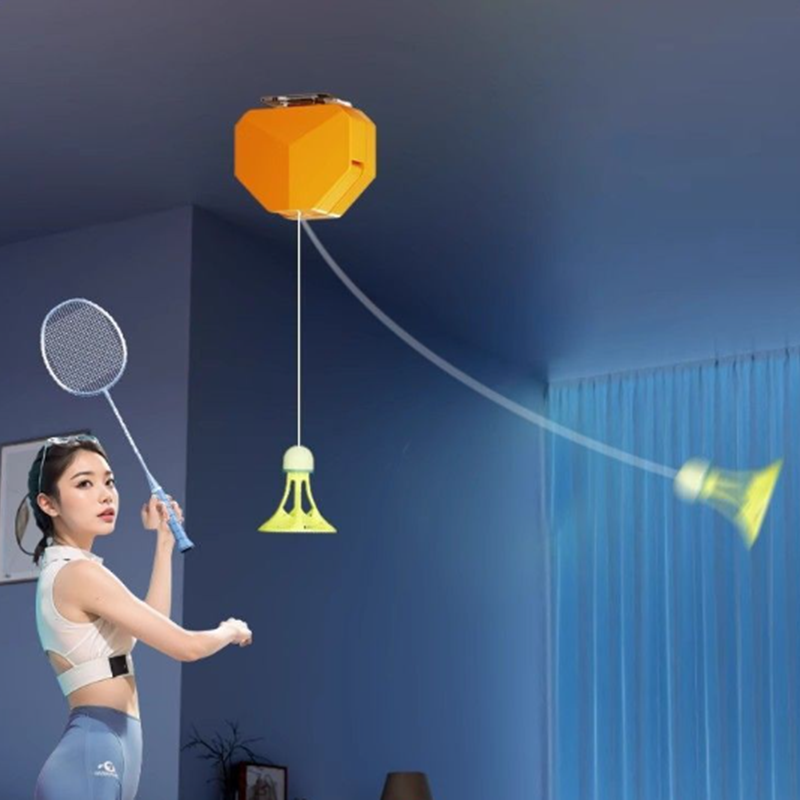Badminton Single - Verstellbarer Badminton-Trainer mit Rückprallfunktion Einzel-Übungsgerät für