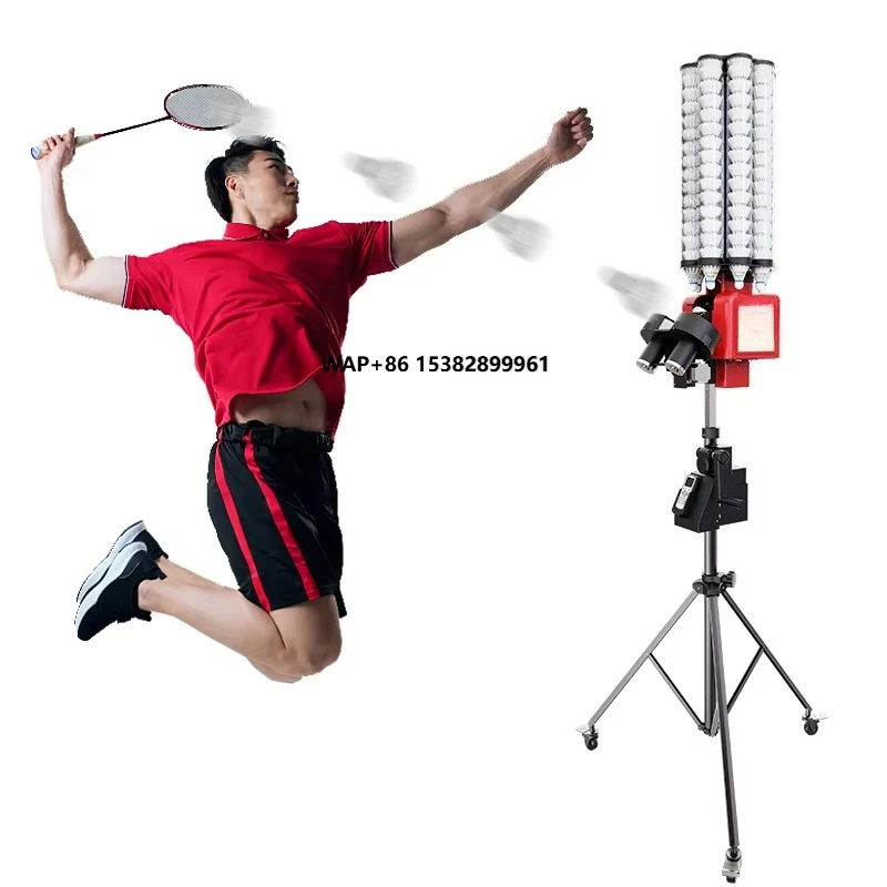 Badminton Online - SIBOASI Professionelle Online-Badminton-Trainingsmaschine, tragbarer Ballspender, 180