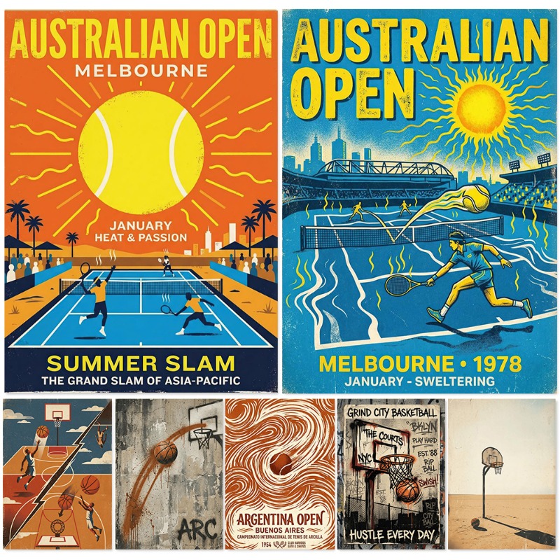 Vintage Tennis Basketball Wand – Badminton Poster Bewertung und Preis